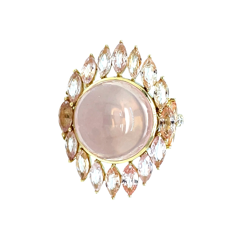 Rose Quartz & Pink Sapphire "Dream Pink" Ring