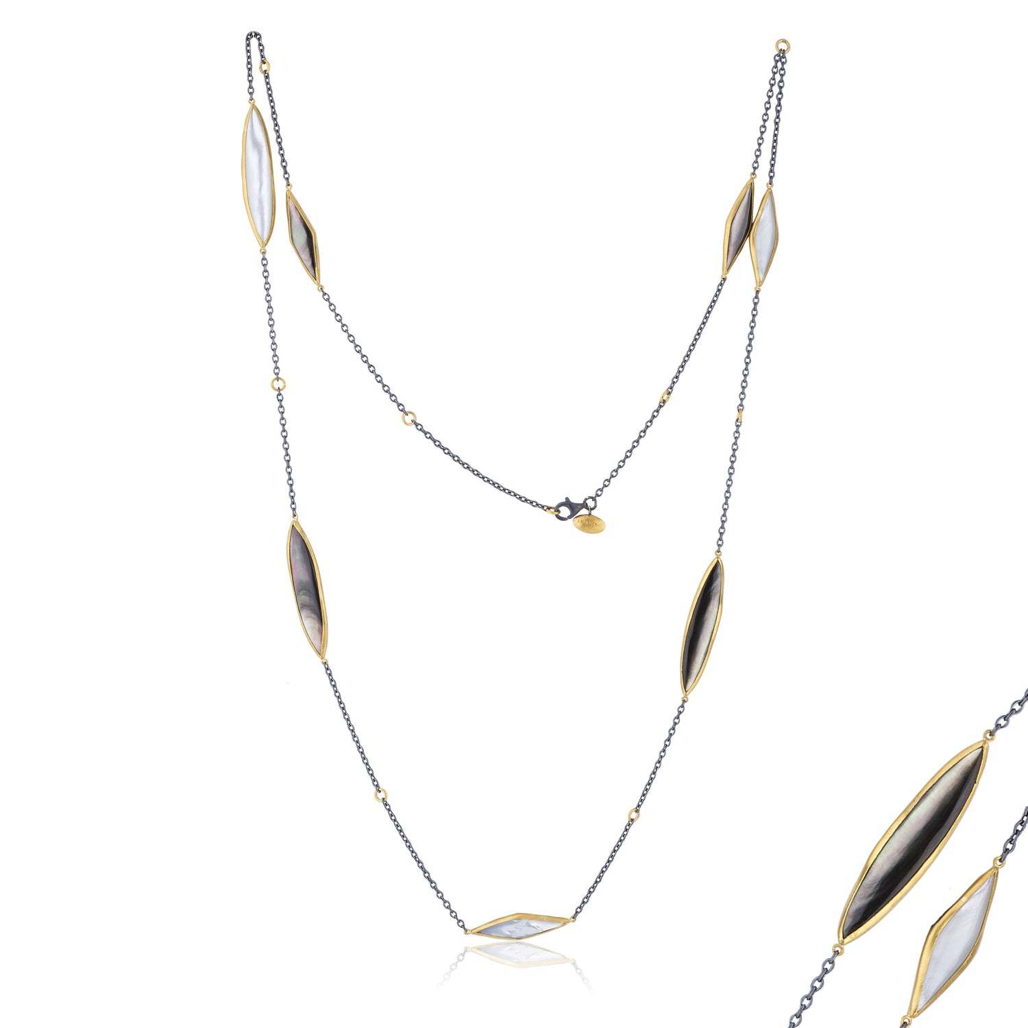 "Kara" Black & White Mother of Pearl Necklace