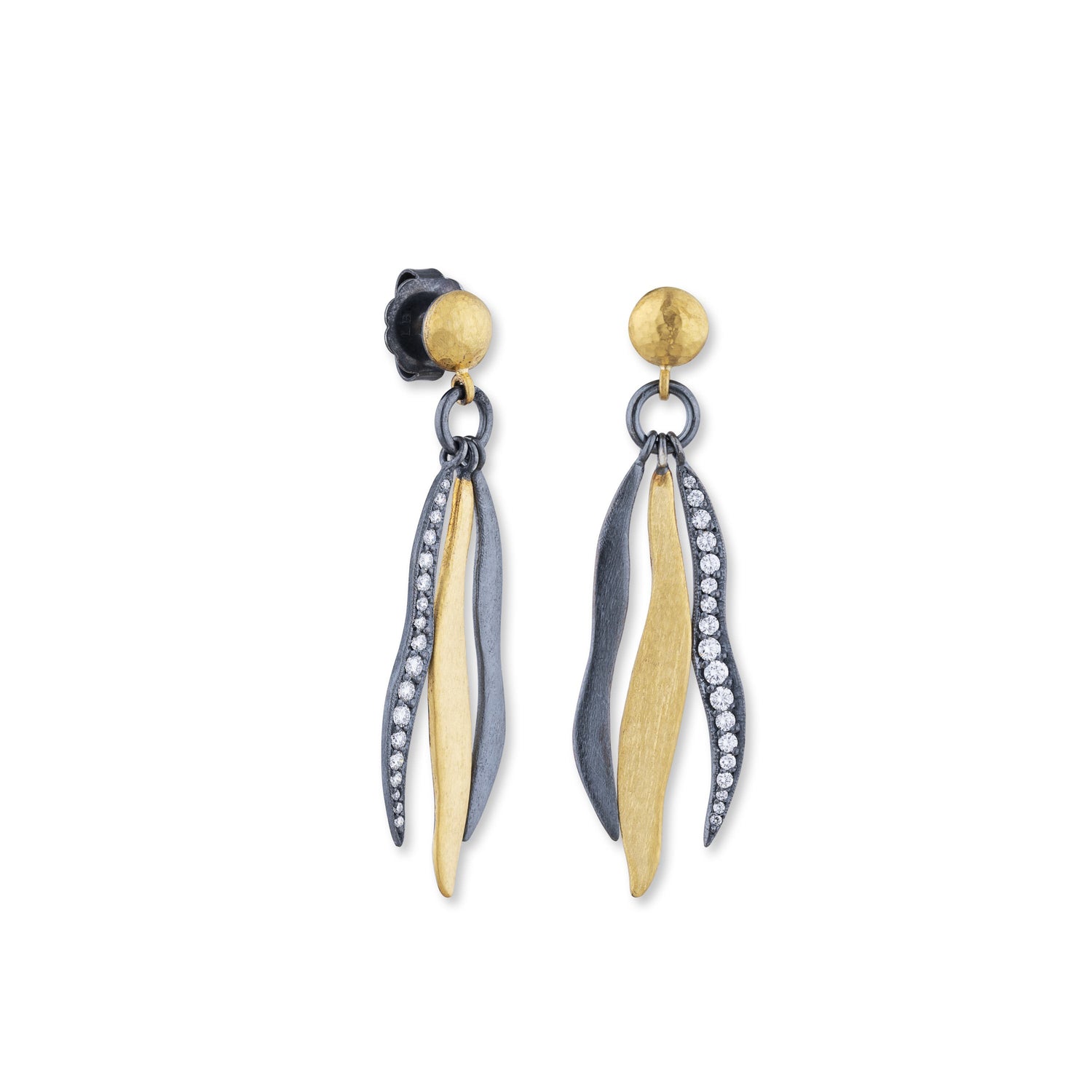 "Keller" Diamond Button-Top Earrings