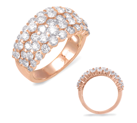 14 Karat Rose Gold Diamond Anniversary Ring