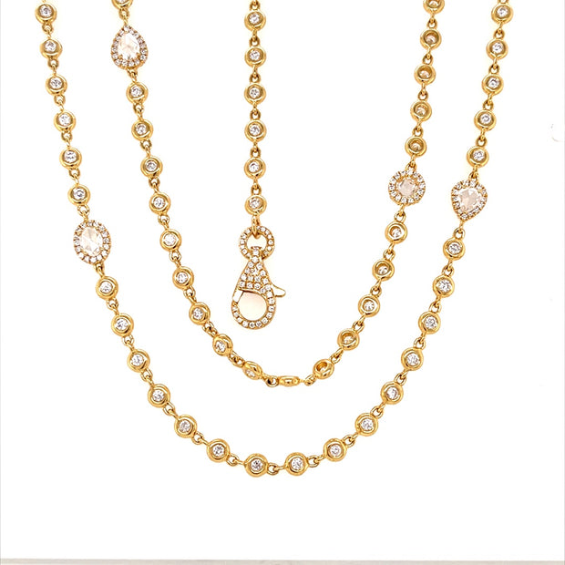 18 Karat Yellow Gold Diamond Necklace