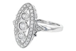 Allison Kaufman Vintage-Style Oval Diamond Ring in 14K White Gold, 0.36 ctw, alternate view