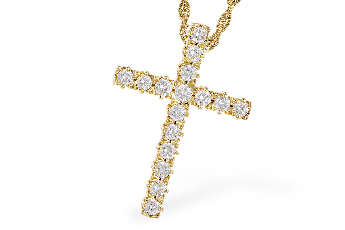 Allison Kaufman Diamond Cross Pendant Necklace in 14K Yellow Gold, 0.50 ctw
