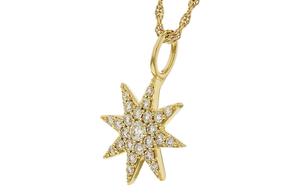 Allison Kaufman Diamond Star Pendant Necklace in 14K Yellow Gold, 0.48 ctw, alternate view