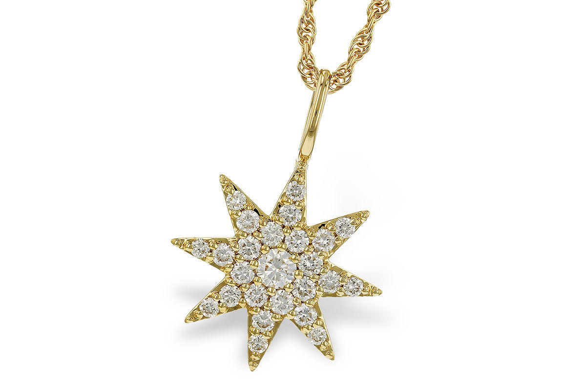 Allison Kaufman Diamond Star Pendant Necklace in 14K Yellow Gold, 0.48 ctw