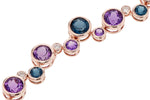 Allison Kaufman Freeform Amethyst & Blue Topaz Bracelet in 14K Rose Gold, 14.20 ctw, alternate view