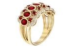 Allison Kaufman Ruby & Diamond Split-Shank Band in 14K Yellow Gold, 2.15 ctw, alternate view