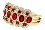 Allison Kaufman Ruby & Diamond Split-Shank Band in 14K Yellow Gold, 2.15 ctw, alternate view
