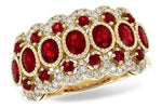 Allison Kaufman Ruby & Diamond Split-Shank Band in 14K Yellow Gold, 2.15 ctw