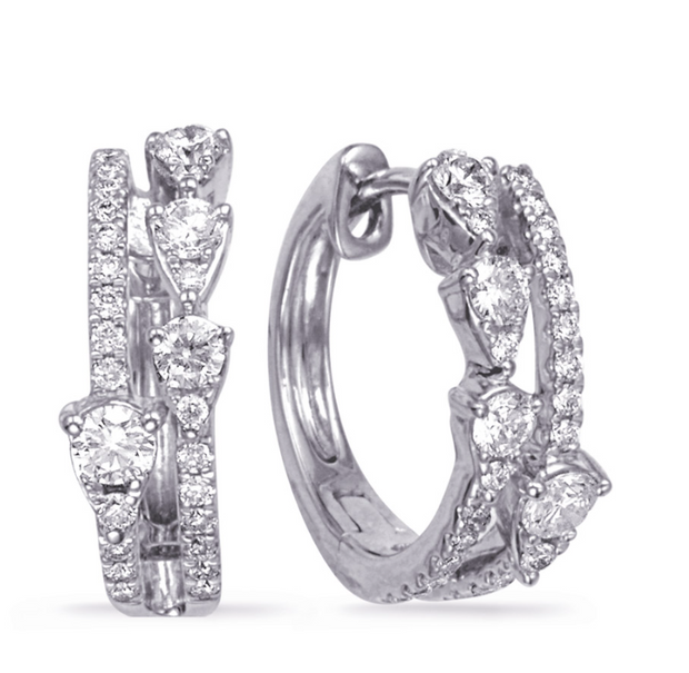 S. Kashi 14K White Gold Huggie Hoops