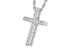 Allison Kaufman Diamond Cross Pendant Necklace in 14K White Gold, 0.25 ctw, alternate view