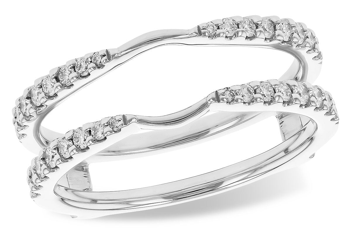 Allison Kaufman Double-Row Diamond Ring Guard in 14K White Gold, 0.35 ctw