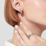 Sapphire & Diamond Earrings in 14K White Gold, 1.76 ctw view 3