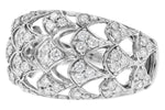 Allison Kaufman Scalloped Diamond Cocktail Ring in 14K White Gold, 0.65 ctw, alternate view