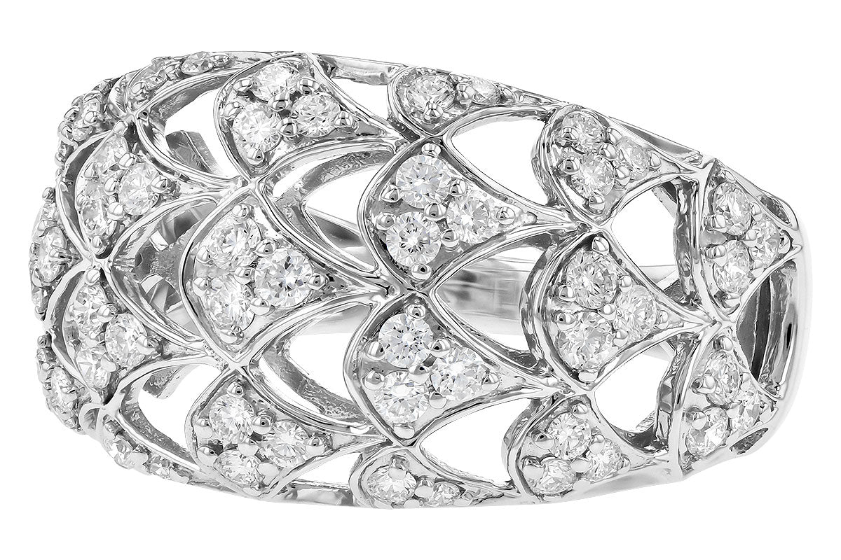 Allison Kaufman Scalloped Diamond Cocktail Ring in 14K White Gold, 0.65 ctw, alternate view