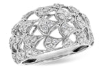 Allison Kaufman Scalloped Diamond Cocktail Ring in 14K White Gold, 0.65 ctw