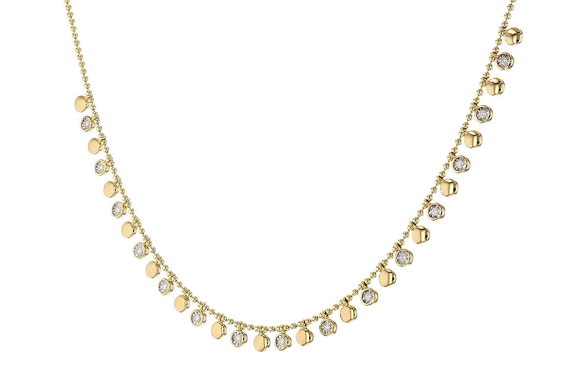 Allison Kaufman Diamond Disc Station Necklace in 14K Yellow Gold, 0.24 ctw, alternate view