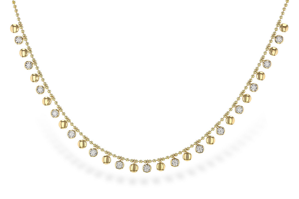 Allison Kaufman Diamond Disc Station Necklace in 14K Yellow Gold, 0.24 ctw