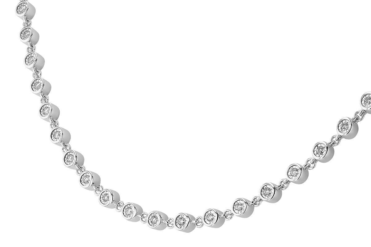Allison Kaufman Bezel-Set Diamond Tennis Necklace in 14K White Gold, 1.90 ctw, alternate view