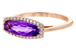 Allison Kaufman Rose-Cut Amethyst & Diamond Halo Ring in 14K Rose Gold, 1.20 ctw, alternate view