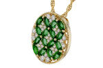 Allison Kaufman Emerald & Diamond Milgrain Disc Pendant in 14K Yellow Gold, 1.32 ctw, alternate view