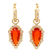 18 Karat Yellow Gold Diamond and Opal Earrings