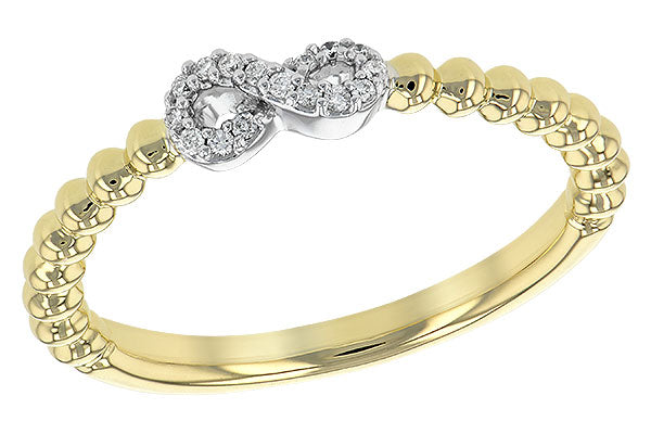 Allison Kaufman Two-Tone Diamond Infinity Ring in 14K Yellow & White Gold, 0.06 ctw