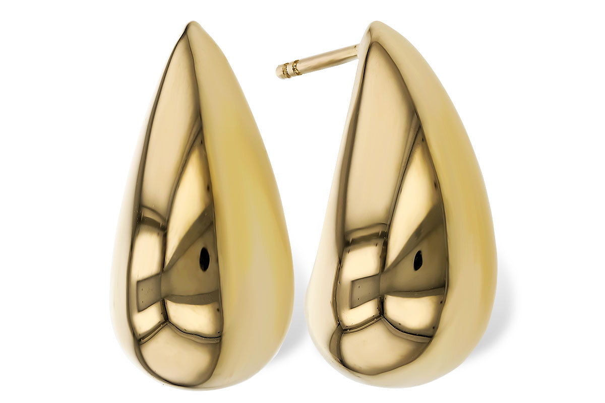 Allison Kaufman Teardrop Curl Gold Earrings in 14K Yellow Gold