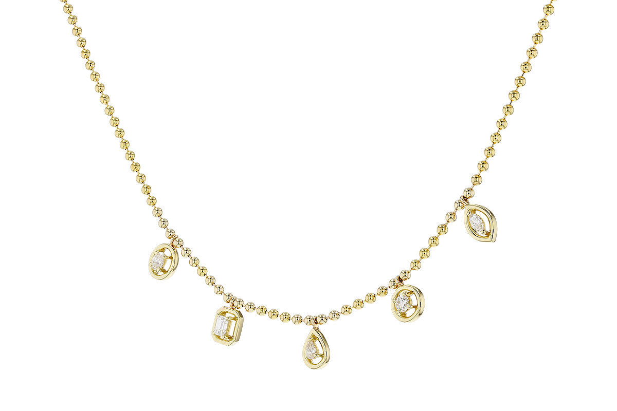 Allison Kaufman Fancy-Cut Diamond Droplet Necklace in 14K Yellow Gold, 0.50 ctw, alternate view