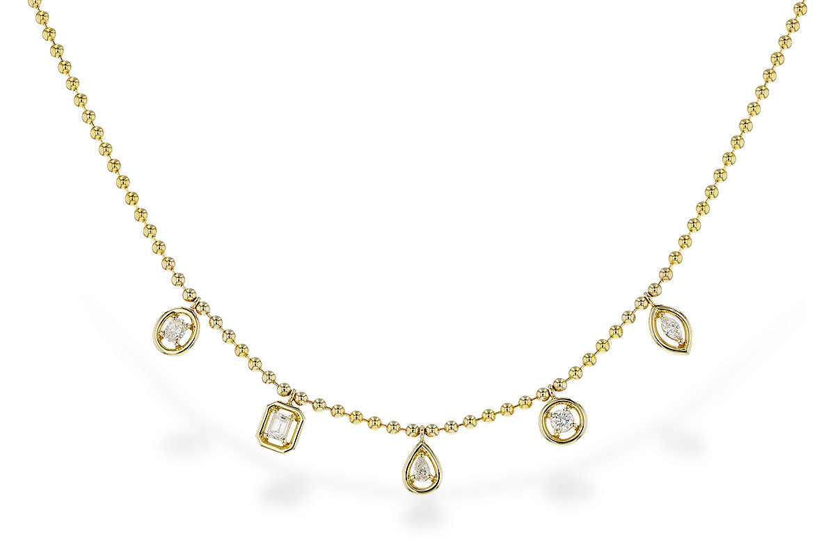 Allison Kaufman Fancy-Cut Diamond Droplet Necklace in 14K Yellow Gold, 0.50 ctw