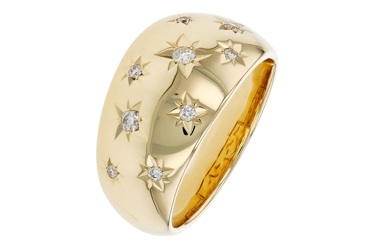 Allison Kaufman Scattered Star Diamond Band in 14K Yellow Gold, 0.18 ctw, alternate view