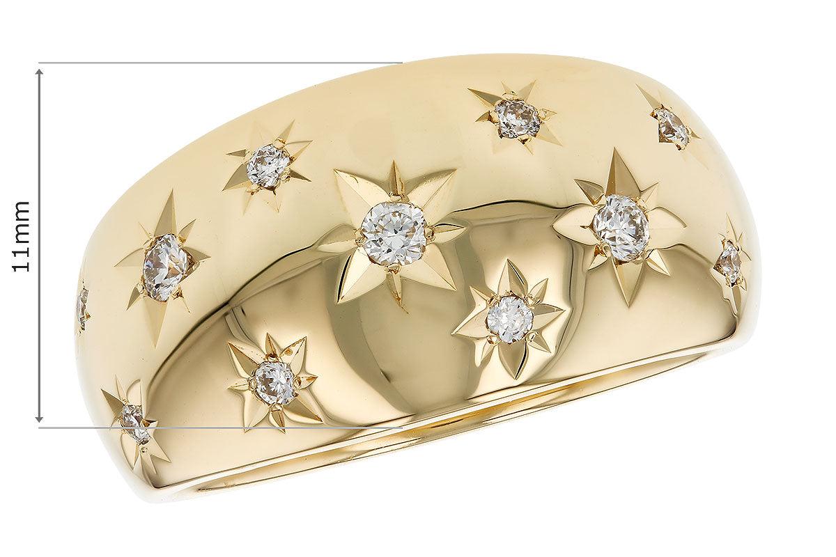 Allison Kaufman Scattered Star Diamond Band in 14K Yellow Gold, 0.18 ctw, alternate view