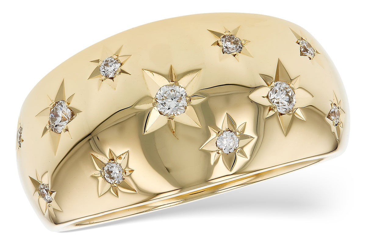 Allison Kaufman Scattered Star Diamond Band in 14K Yellow Gold, 0.18 ctw