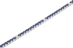 Allison Kaufman Blue Sapphire & Diamond Tennis Bracelet in 14K White Gold, 3.52 ctw, alternate view