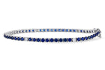 Allison Kaufman Blue Sapphire & Diamond Tennis Bracelet in 14K White Gold, 3.52 ctw