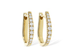 Allison Kaufman Small Graduated Diamond Hoop Earrings in 14K Yellow Gold, 0.25 ctw