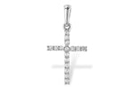 Allison Kaufman Petite Diamond Cross Pendant in 14K White Gold, 0.10 ctw