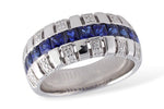 Allison Kaufman Blue Sapphire & Diamond Band in 14K White Gold, 1.54 ctw
