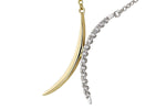 Allison Kaufman Two-Tone Diamond Arch Necklace in 14K Yellow & White Gold, 0.14 ctw, alternate view