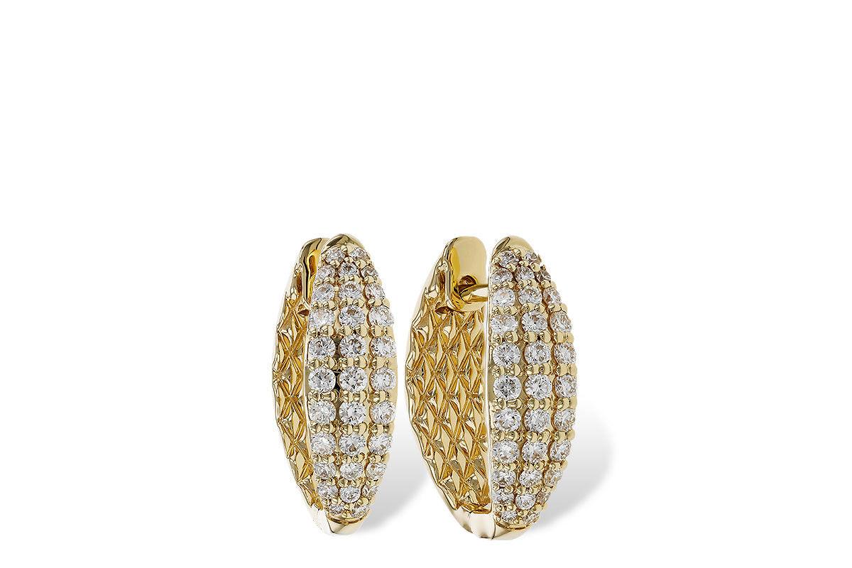 Allison Kaufman Diamond Huggie Hoop Earrings in 14K Yellow Gold, 0.50 ctw