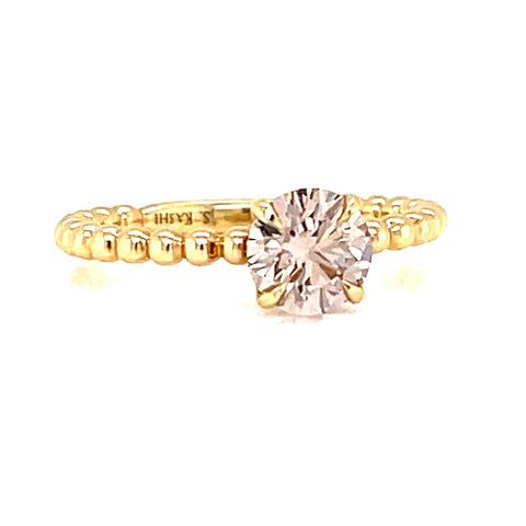 14 Karat Yellow Gold Diamond Semi-Mount Engagement Ring