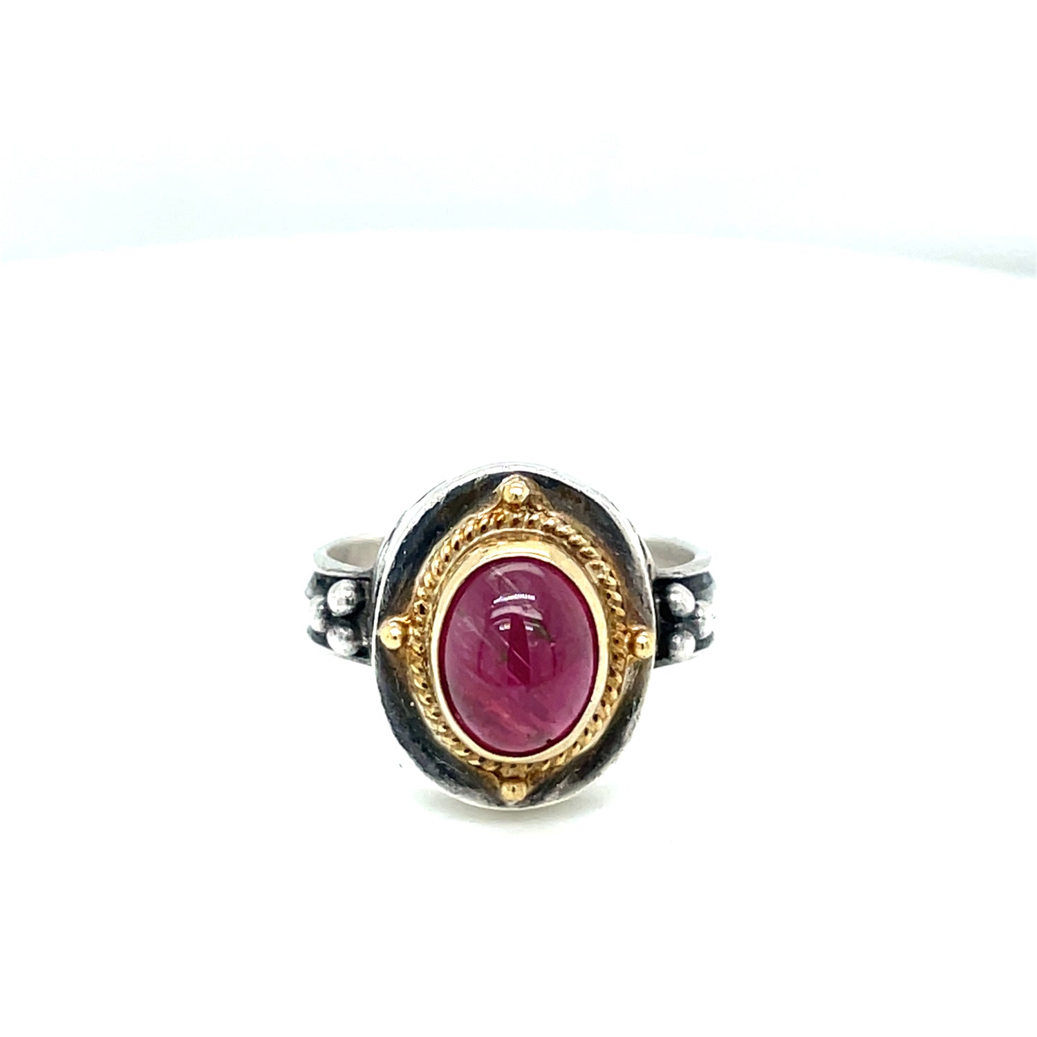 Ruby Victorian Antique Vintage Sterling Silver Ring