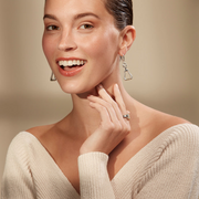 Vienna Stirrup Drop Earrings With 18K Gold