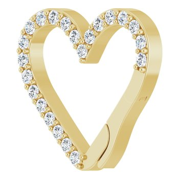 14K Yellow 1/6 CTW Natural Diamond Heart Charm Bail