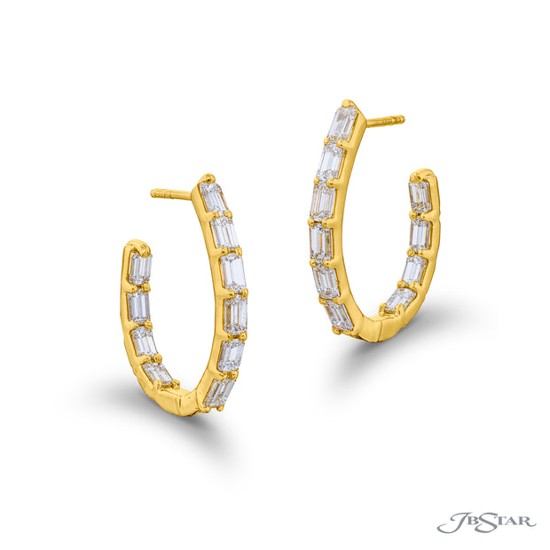 18 Karat Yellow Gold Diamond Inside-Out Earrings