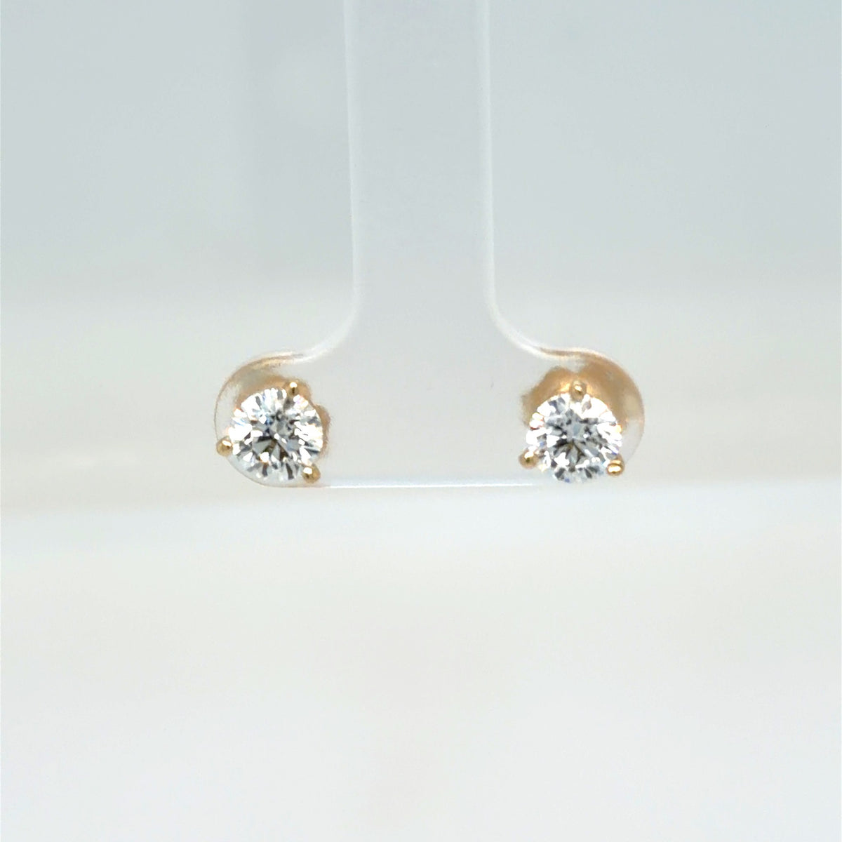 Jenny O Couture Lab-Grown Diamond Martini Stud Earrings in 14K Yellow Gold, 1.07 ctw