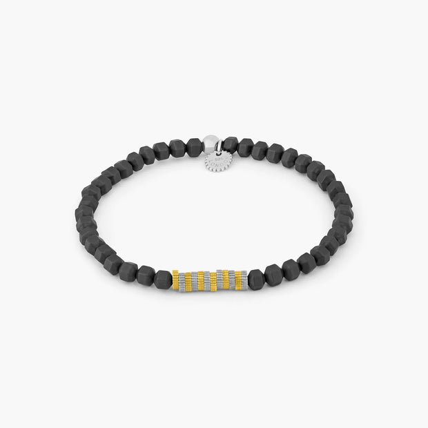 Icosahedron hematite gear bracelet (Size: M)