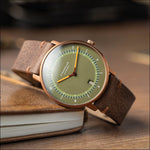 Sternglas "Naos Edition 1905" Quartz Watch in Bronze-Tone Steel, Dark Green Dial