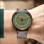 Sternglas "Naos XL Edition 1905" Quartz Watch in Bronze-Tone, Dark Green Dial