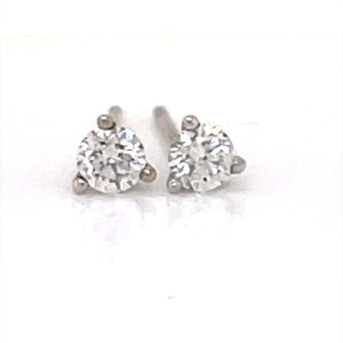 14 Karat White Gold Diamond Martini Earrings